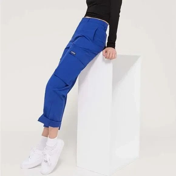 Stussy Cargo Pants Alpine Blue High Waisted Lightweight Women Size 3 US Small S - Picture 4 of 16